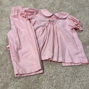 Girls smocked top and pants set